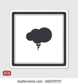 Icon cloud. Flat design style. Made vector illustration. Emblem or label with shadow.