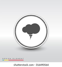 Icon cloud. Flat design style. Made vector illustration. Emblem or label with shadow.