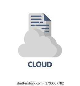 Icon Cloud in flat style design  illustration on white background eps.10