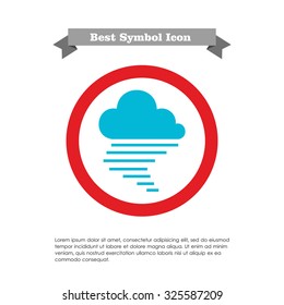 Icon of cloud and fog sign