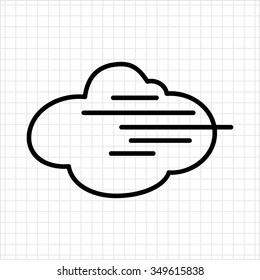 Icon of cloud and fog sign