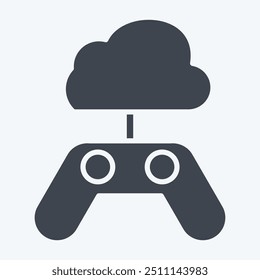 Icon Cloud Game. related to Network symbol. glyph style. simple illustration