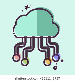 Icon Cloud Hosting. relacionado con el símbolo de la red. Estilo MBE. ilustración simple