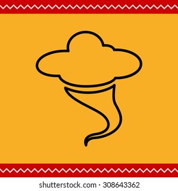 Icon of cloud and hurricane funnel