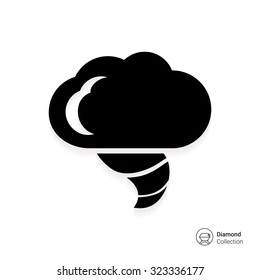 Icon of cloud and hurricane funnel