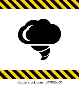 Icon of cloud and hurricane funnel