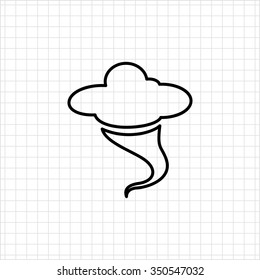 Icon of cloud and hurricane funnel