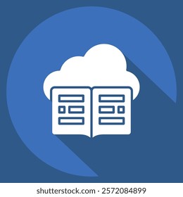Icon Cloud Library. related to Dropshipping symbol. long shadow style. design editable