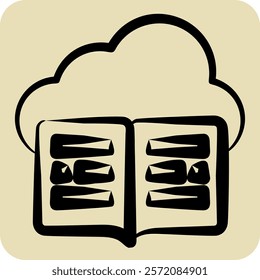 Icon Cloud Library. related to Dropshipping symbol. hand drawn style. design editable