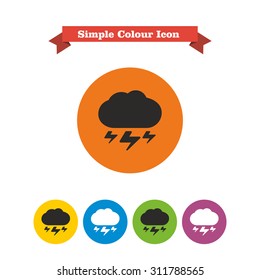 Icon of cloud with lightning