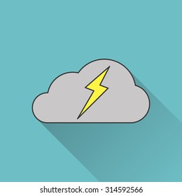 icon of cloud and lightning
