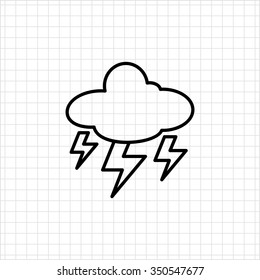 Icon of cloud with lightning