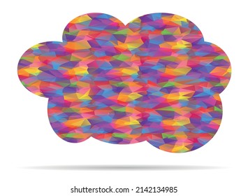 icon cloud low poly colorful