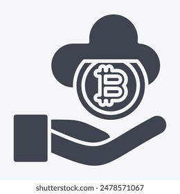 Icon Cloud Money. related to Cryptography symbol. glyph style. simple design illustration