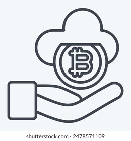 Icon Cloud Money. related to Cryptography symbol. line style. simple design illustration