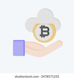 Icon Cloud Money. related to Cryptography symbol. flat style. simple design illustration