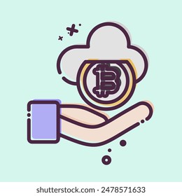 Icon Cloud Money. related to Cryptography symbol. MBE style. simple design illustration