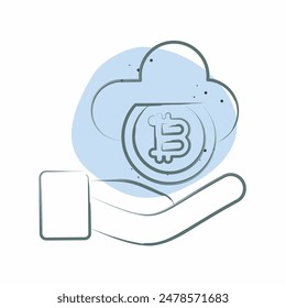 Icon Cloud Money. related to Cryptography symbol. Color Spot Style. simple design illustration