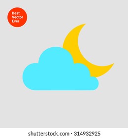 Icon of cloud and moon