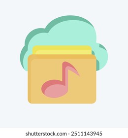 Icon Cloud Music. related to Network symbol. flat style. simple illustration