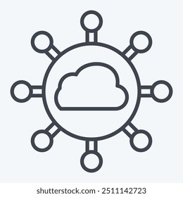 Icon Cloud Network. related to Network symbol. line style. simple illustration