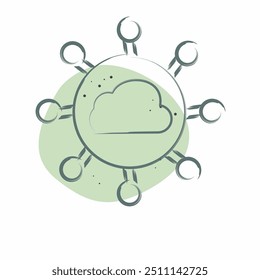 Icon Cloud Network. related to Network symbol. Color Spot Style. simple illustration
