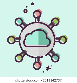 Icon Cloud Network. relacionado con el símbolo de red. Estilo MBE. ilustración simple