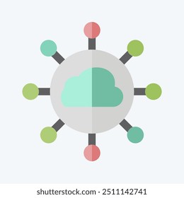 Icon Cloud Network. related to Network symbol. flat style. simple illustration
