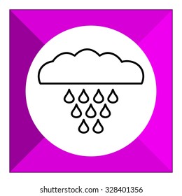 Icon of cloud with raindrops