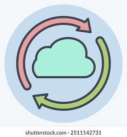 Icon Cloud Reload. related to Network symbol. color mate style. simple illustration