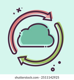 Icon Cloud Reload. related to Network symbol. MBE style. simple illustration