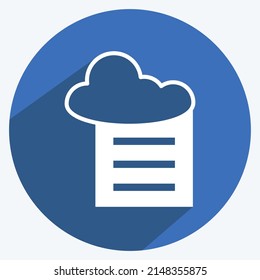 Icon Cloud Reporting. suitable for data analytics symbol. long shadow style. simple design editable. design template vector. simple symbol illustration