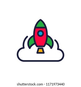 icon cloud rocket business