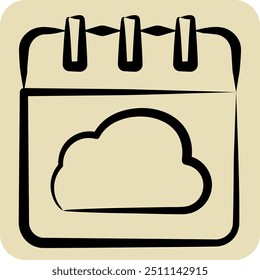 Icon Cloud Schedule. related to Network symbol. hand drawn style. simple illustration