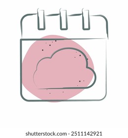 Icon Cloud Schedule. related to Network symbol. Color Spot Style. simple illustration