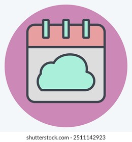Icon Cloud Schedule. relacionado com Network symbol. color mate style. simple illustration