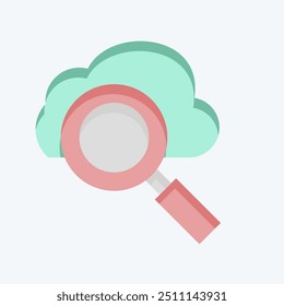 Icon Cloud Search. related to Network symbol. flat style. simple illustration