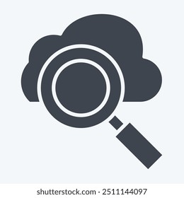 Icon Cloud Search. relacionado com o símbolo de Rede. estilo de glifo. ilustração simples