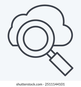 Búsqueda de la nube del icono. relacionado con el símbolo de la red. estilo de línea. ilustración simple