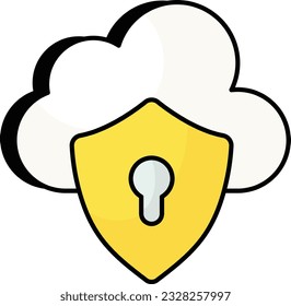 An Icon Cloud Security Color Outline Style