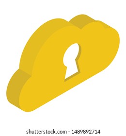Icon of cloud security isometric design.