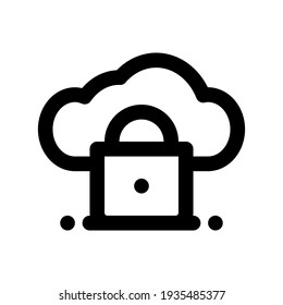 Icon Cloud Security With Style Outline