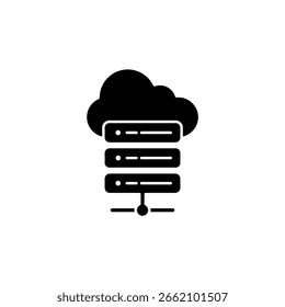 Symbol auf einem Cloud-Server einzeln auf sauberem Hintergrund.