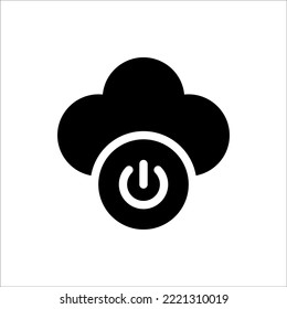 Icon Cloud Service Glyph, Cloud Computing, Flat Icon Logo Illustration Vector Isolated. Suitable for Web Design, Logo, App. 