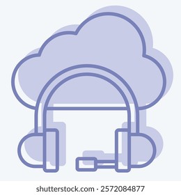 Icon Cloud Service. related to Dropshipping symbol. two tone style. design editable