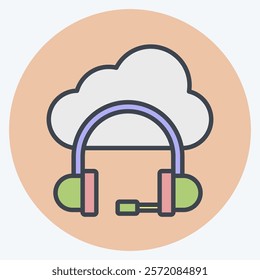 Icon Cloud Service. related to Dropshipping symbol. color mate style. design editable