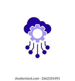 Icono de un servicio en la nube, aislado en un fondo limpio.