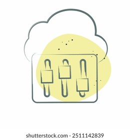 Icon Cloud Setting. related to Network symbol. Color Spot Style. simple illustration