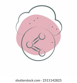 Icon Cloud Compartir. relacionado con el símbolo de red. Estilo de punto de color. ilustración simple