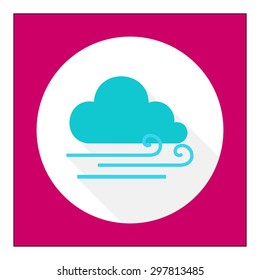 Icon of cloud and slight wind sign